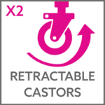2x Retractable Castors